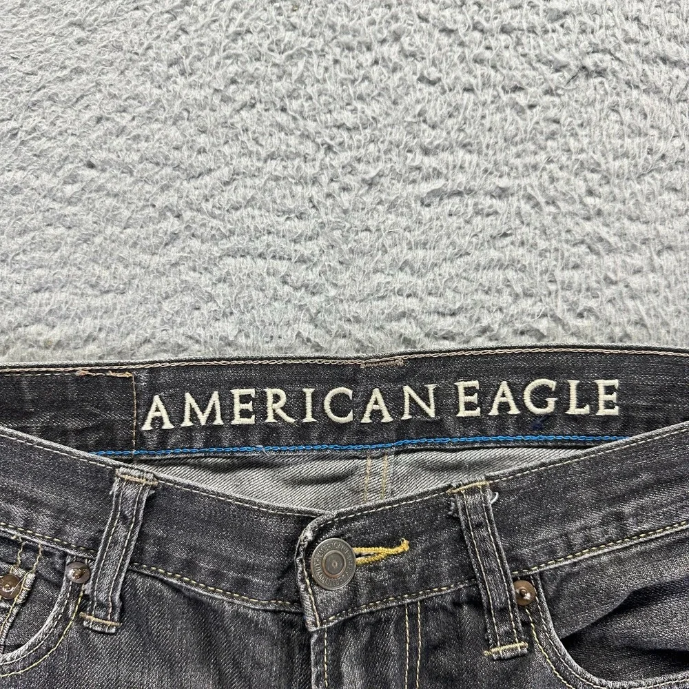 American Eagle Outfitters‎ Jeans Mens 30x32 Black Cotton Denim Straight Slim Fit